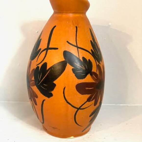 Vintage Mid Century Modern Israeli Kernat Pottery Pitcher Vase,  Hand Painted - Picture 5 of 8